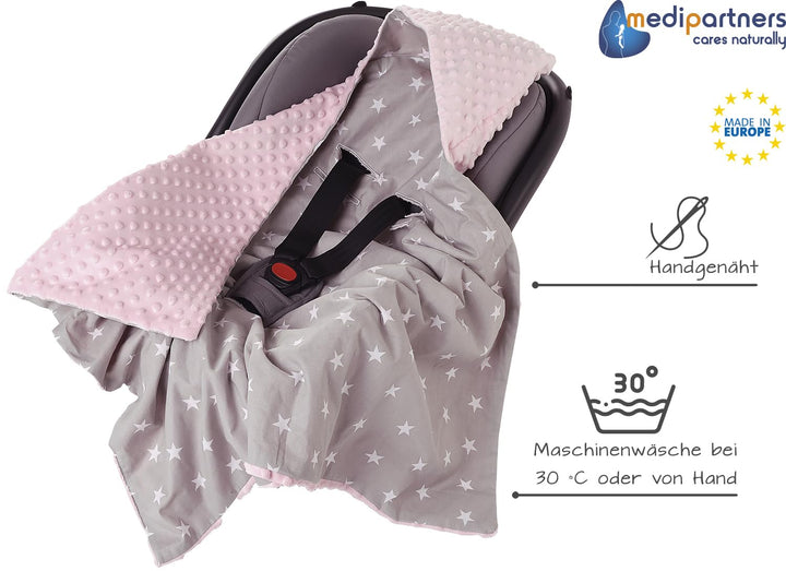 Medi Partners Einschlagdecke Baby Babyschale 100% Baumwolle für Sommer 85x85cm Kinderwagen Kuschelde