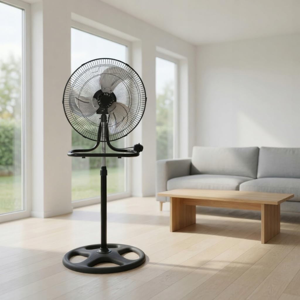 LTC 3-in-1 Ventilator Set mit Metallflügeln: Stand-, Boden- & Wandventilator, 3 Stufen, Oszillierend