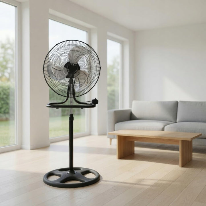 LTC 3-in-1 Ventilator Set mit Metallflügeln: Stand-, Boden- & Wandventilator, 3 Stufen, Oszillierend