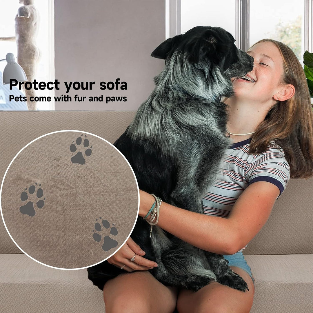 Ystyle Sofa überzug 3 Sitzer Mit Armlehne, Stretch Sofabezug rutschfest, Modern Sofa Cover Für Hunde