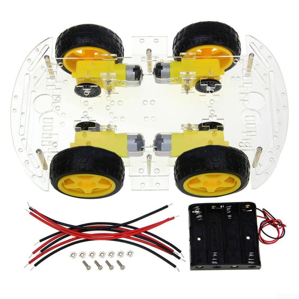4WD Robot Smart Car Chassis Kits Auto mit Geschwindigkeits-Encoder für Arduino – Vier Reifen, Omni-W