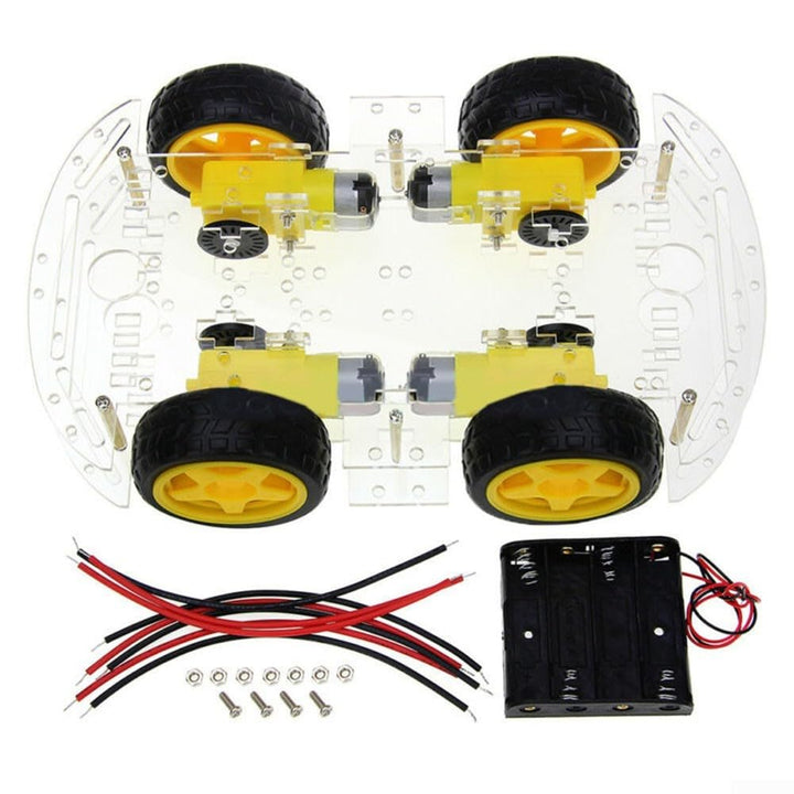 4WD Robot Smart Car Chassis Kits Auto mit Geschwindigkeits-Encoder für Arduino – Vier Reifen, Omni-W