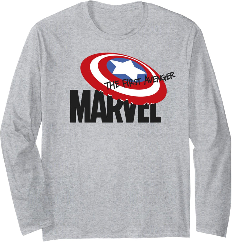 Marvel Captain America Shield The First Avenger Logo Langarmshirt