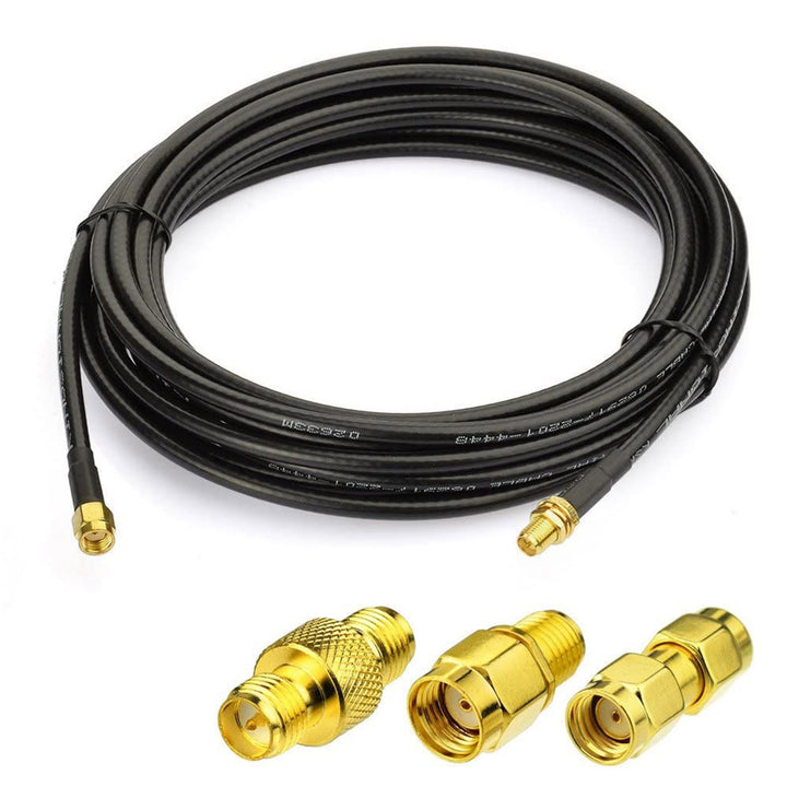 BINGFU WLAN Antenne Verlängerungskabel RP-SMA Stecker auf RP-SMA Buchse 5m KSR195 Antennenkabel 4 Ki