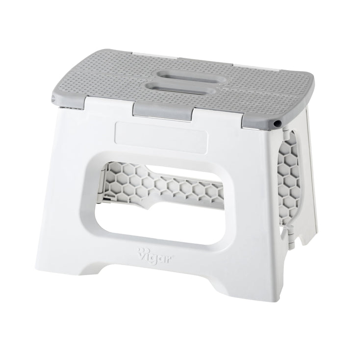 VIGAR Tritthocker klappbar 23 cm mit Griffen, Polypropylen, Grau, 32 x 26 x 23 cm Compact Grau 23 cm