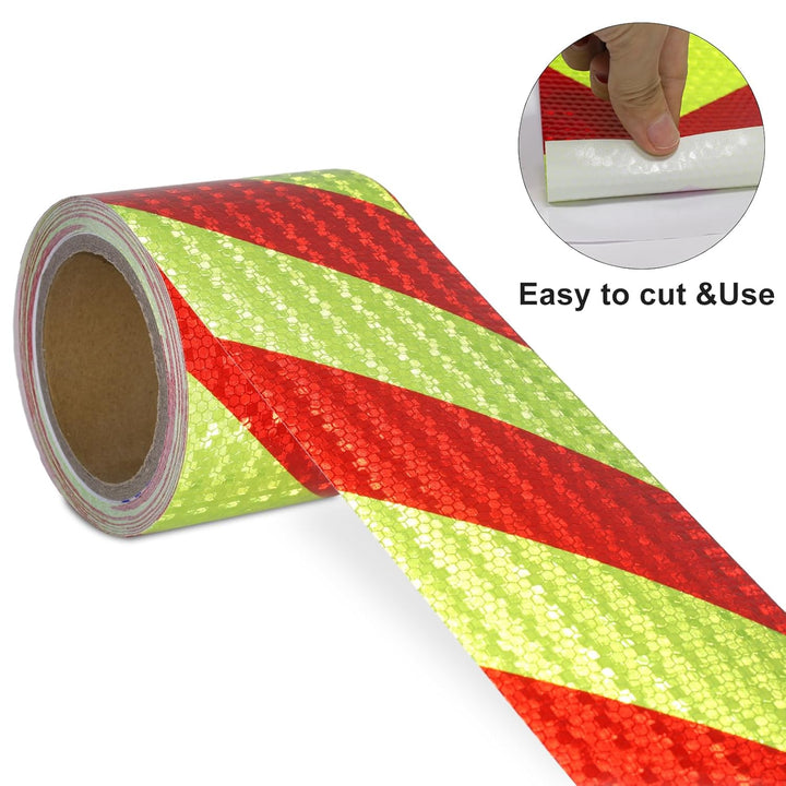 Reflektierendes Klebeband Rot Gelb 15cm x 20m Wasserdicht Reflektorband Selbstklebend Warnklebeband