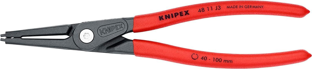 Knipex Präzisions-Sicherungsringzange für Innenringe in Bohrungen grau atramentiert, mit rutschhemme
