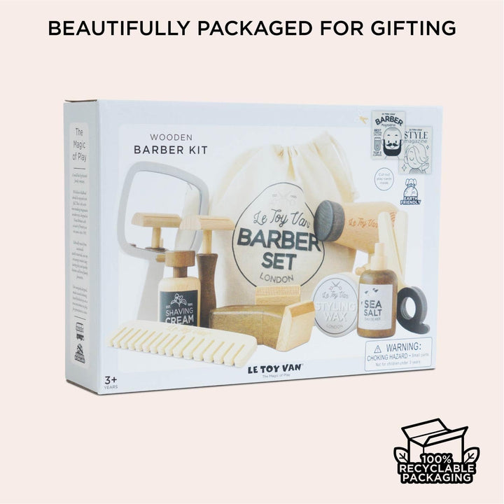 Le Toy Van Friseur und Friseur Set, Rollenspielzeug, 10-teilig, ab 3 Jahren, weiss, FSC-Holz