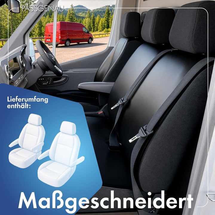 Walser Transporter Sitzbezüge Auto kompatibel mit Mercedes-Benz Viano/Vito, 2 Einzelsitze mit Armleh