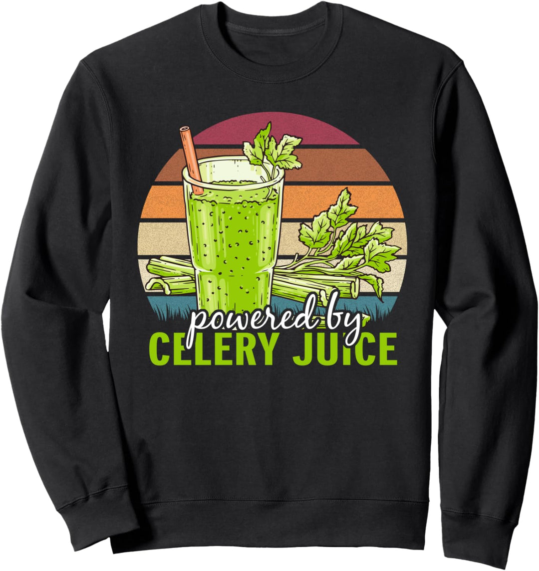 Powered by celery juice vegan plant vegetarian diet Sweatshirt