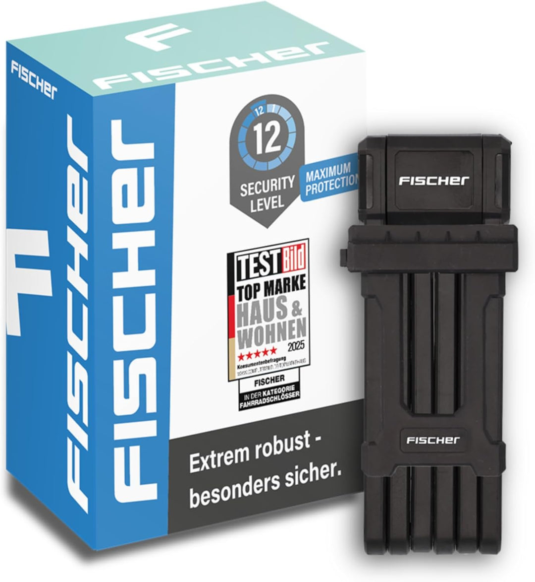 FISCHER Faltschloss PROTEC PLUS, Länge 85 cm, mit 3 Schlüsseln und Staubschutzkappe, aus Soft-Materi