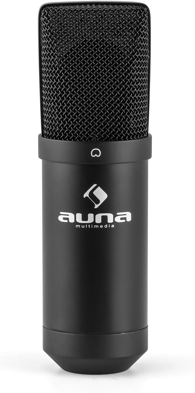auna MIC-900B-LED Mikrofonset V3 Kondensatormikrofon + Mikrofonarm (USB-Mikrofon mit LED-Leuchte, Ni