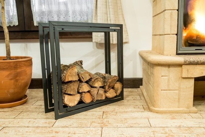 DanDiBo Kaminholzregal Square Kaminholzständer 70 cm Holzkorb Kaminholzhalter Holzregal
