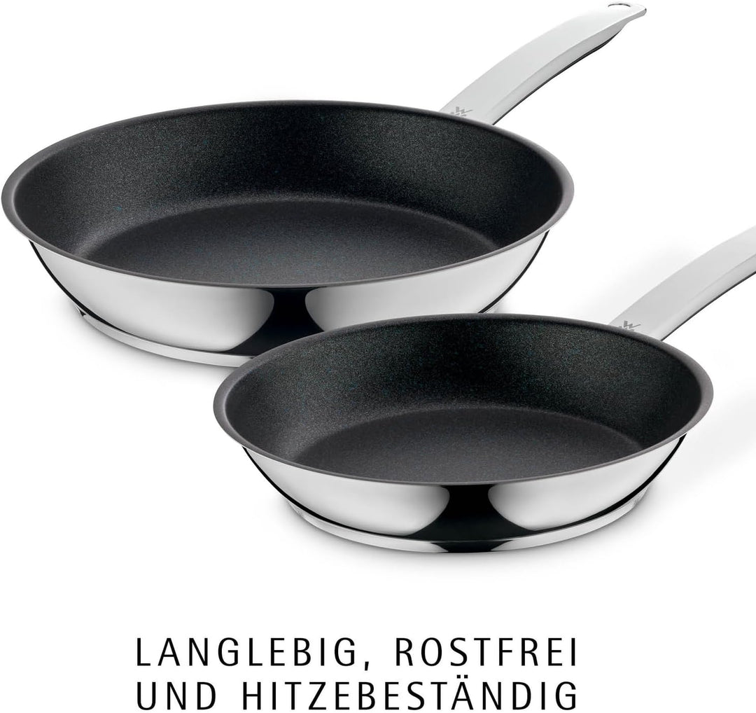 WMF Permadur Advance Pfannenset Induktion 2-teilig, Bratpfanne 28 + 24 cm, Edelstahlpfanne, Cromarga