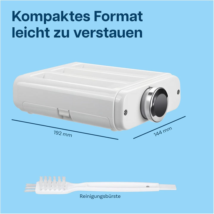 Nudelaufsatz für KitchenAid Küchenmaschine 3 Stück Set – Pasta Roller, Spaghettischneider & Fettucci