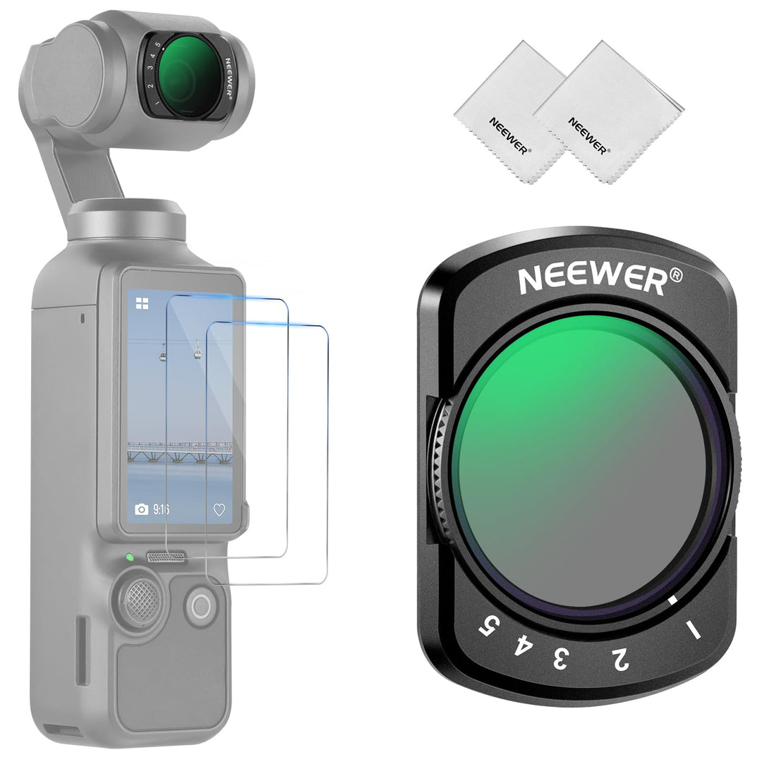 NEEWER Variabler ND Filter kompatibel mit DJI Osmo Pocket 3 Creator Combo Zubehör, magnetischer ND2-