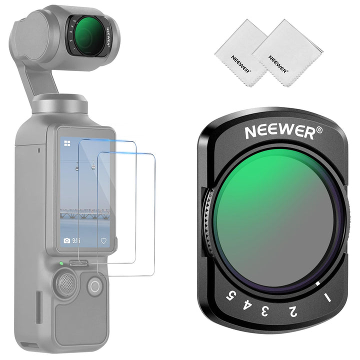 NEEWER Variabler ND Filter kompatibel mit DJI Osmo Pocket 3 Creator Combo Zubehör, magnetischer ND2-