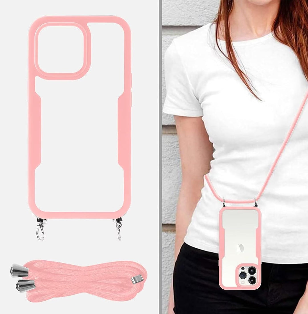 FERLAN Handykette für iPhone 17 Air Hülle mit Band,Transparent 360 Grad Rundumschutz Schutzhülle mit
