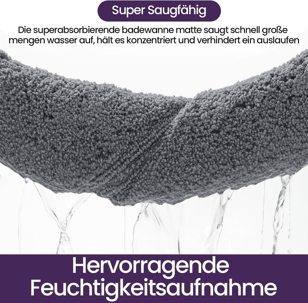 DEXI Badezimmerteppich 60 x 110 cm, Badteppich rutschfest Waschbar, weicher Badematte, Mikrofaser Ab