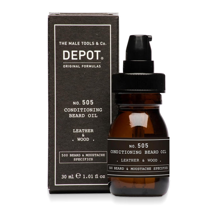 Depot - No. 505 Conditioning Beard Oil - Leather &amp; Wood