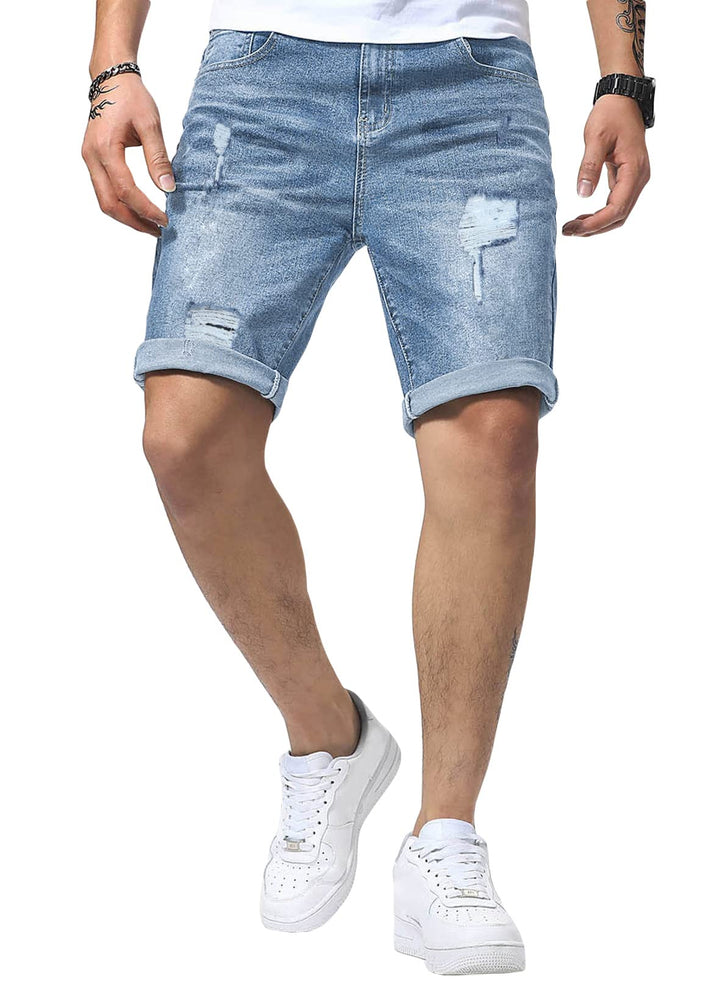 Meilicloth Jeans Shorts Kurze Herren Shorts Sommer Denim Western Casual, B Himmelblau XXS