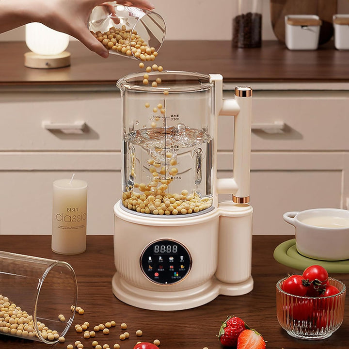 Irishom 1.5L Nussmilchbereiter, Hafermilchbereiter & Sojamilchmaschine mit Schallschutzhaube, 12 Ede