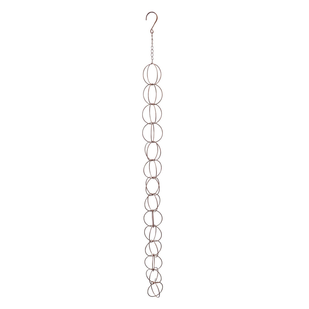 Metall-Regenkette mit Haken, Elegante Stabile Kreis-Windspiel-Hänge-Regenkette für Zuhause, Balkon,