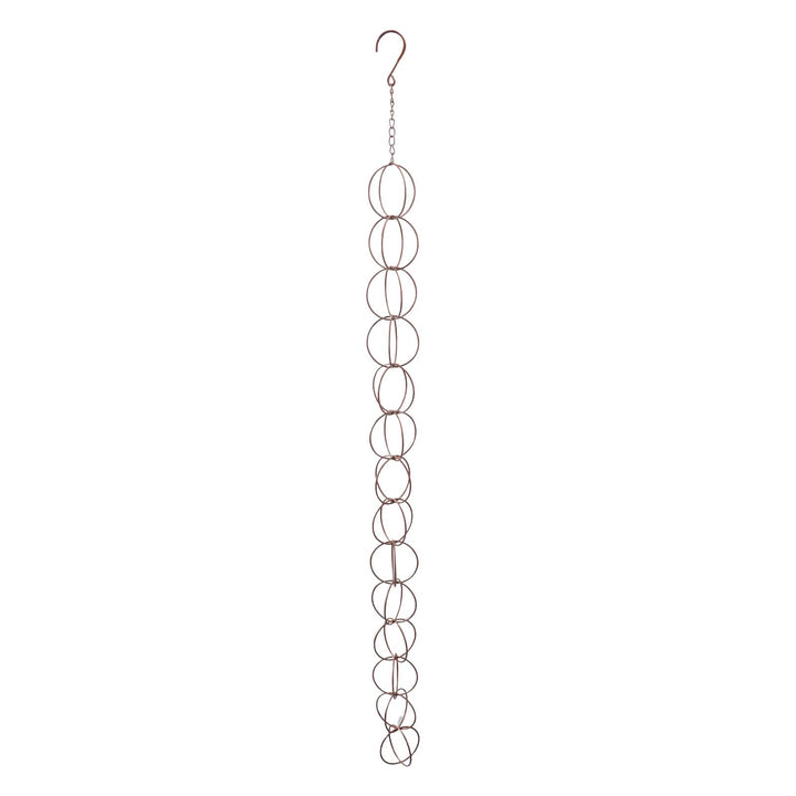 Metall-Regenkette mit Haken, Elegante Stabile Kreis-Windspiel-Hänge-Regenkette für Zuhause, Balkon,
