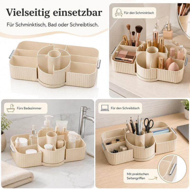 Kosmetik Organizer 360° Drehbar, Acryl, Creme | Make Up Aufbewahrung, Pinselhalter &amp; Schminktisch Or