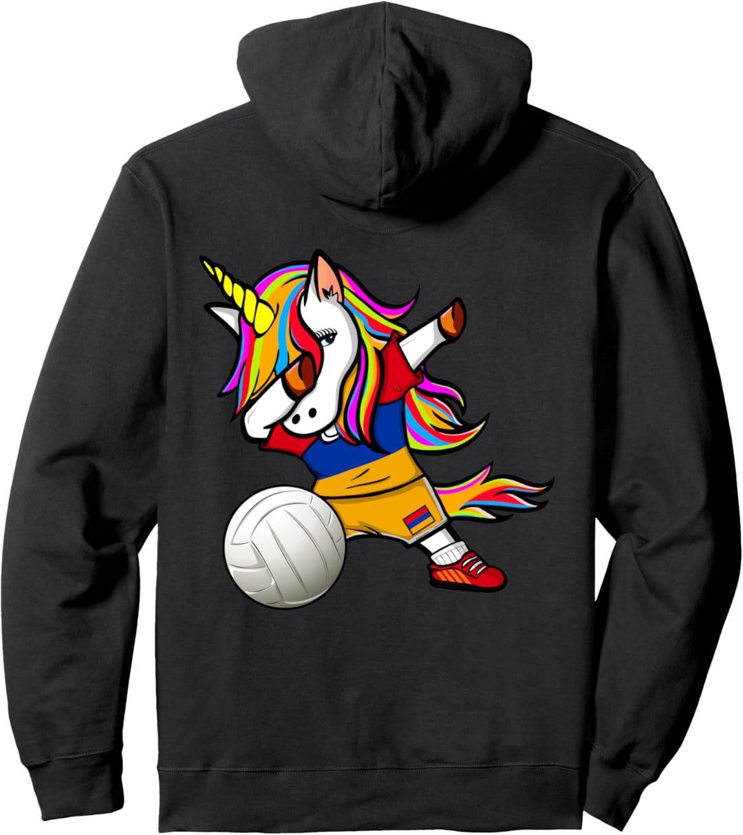 Dabbing Einhorn Armenien Volleyball Armenische Flagge Sport Pullover Hoodie