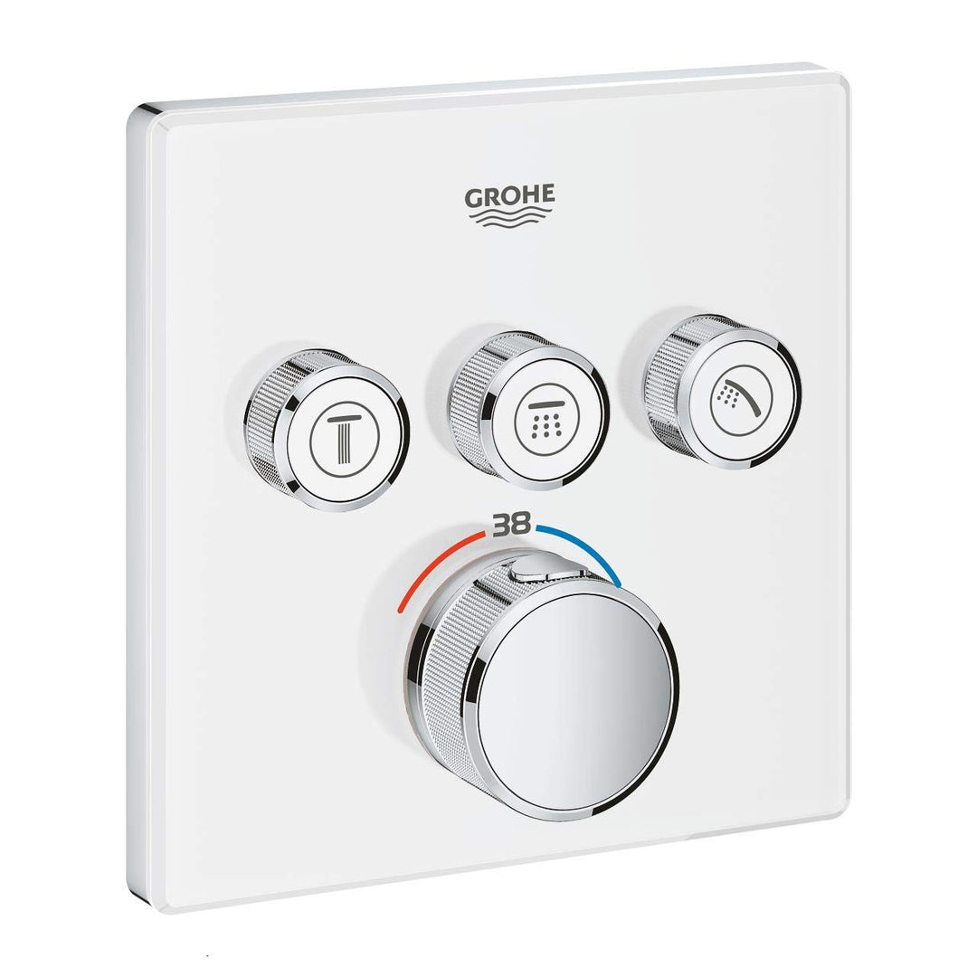 GROHE Grohtherm SmartControl | Brause- & Duschsystem - Thermostat mit 3 Absperrventilen | moon white