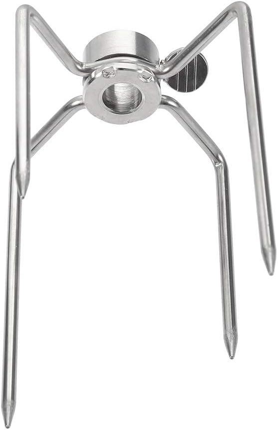 2 Fleischnadeln Set Edelstahl Rostfrei,Fleischklammer für Drehspiess,mit Feststellschraube,Universal