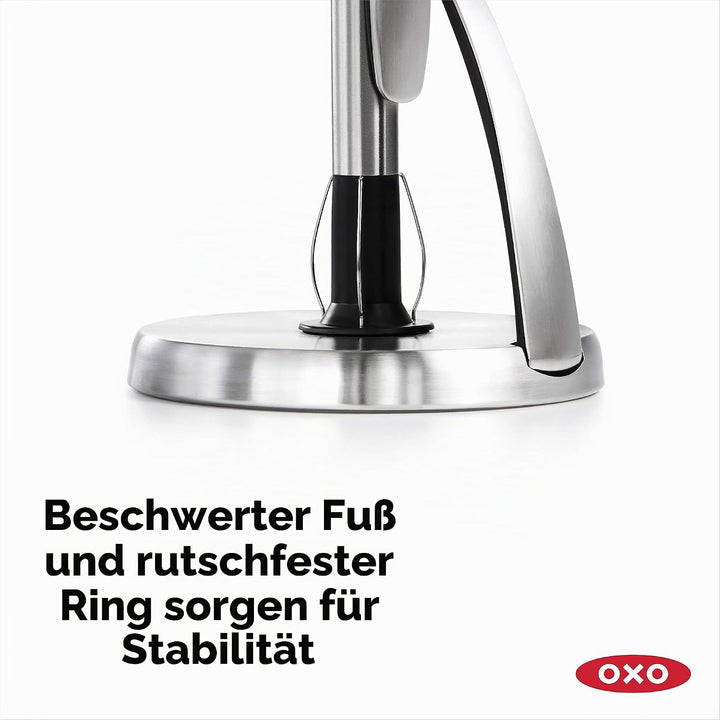 OXO Good Grips SimplyTear Standing Paper Towel Holder, Brushed Stainless Steel Good Grips Simply Tea