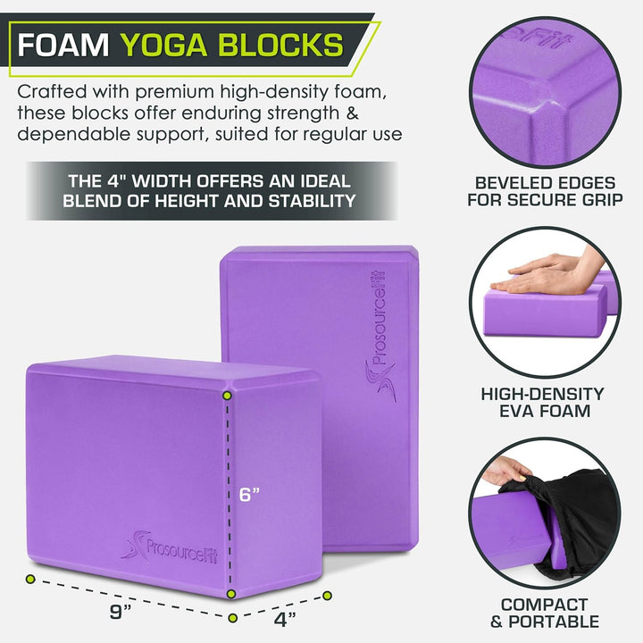 ProsourceFit Uni-Erwachsene Foam Yoga-Blöcke aus Schaumstoff Violett, violett
