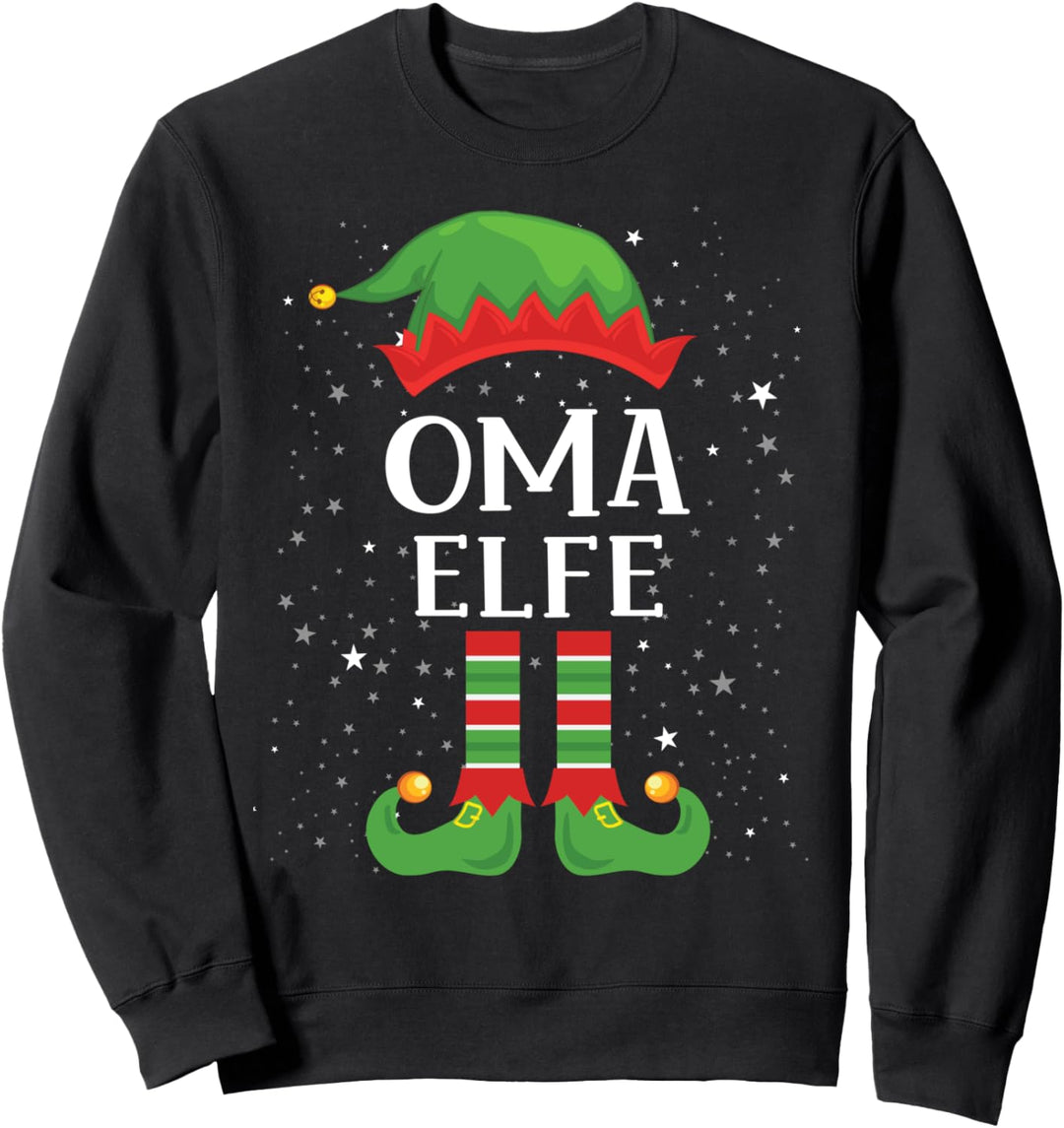 Oma Elfe Outfit Weihnachten Familie Elf Christmas Sweatshirt