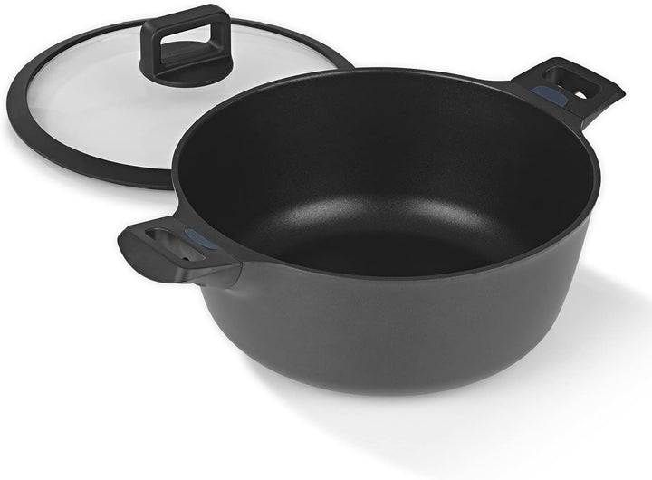 N8WERK Aluguss-Kochtopf mit Hitze Indikator ⌀28 cm, 6,0 Liter | Farbwechsel-Temperaturanzeige, Decke