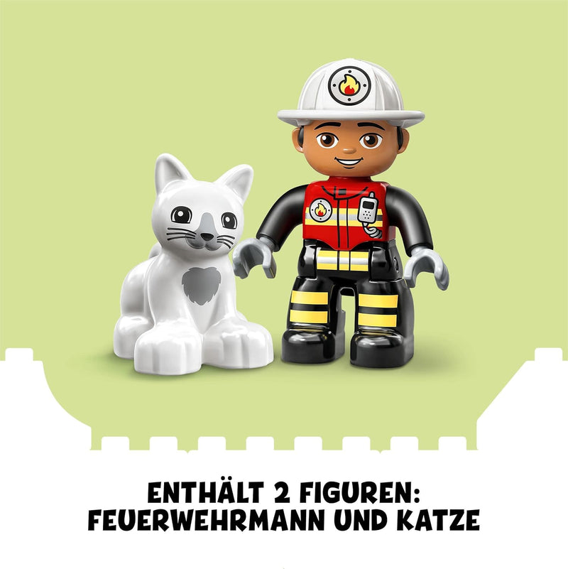 Lego 10969 DUPLO Town Feuerwehrauto Spielzeug, Lernspielzeug für Kleinkinder ab 2 Jahren, Set mit Bl