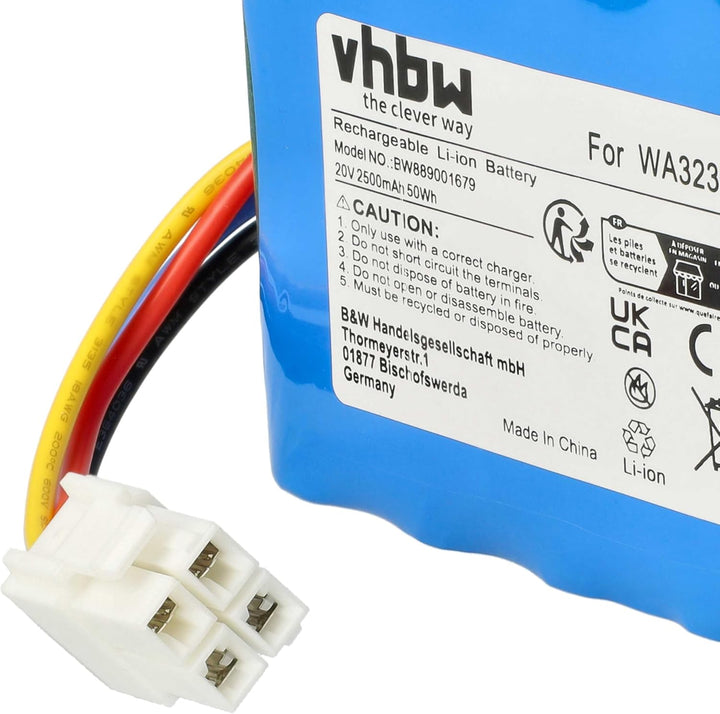vhbw Akku kompatibel mit Ferrex 800m2 2021 Rasenmäher (2500mAh 20V Li-Ion)