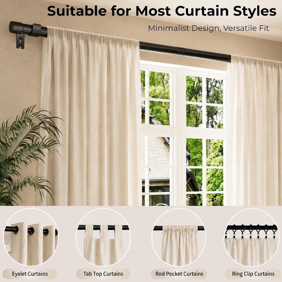 Vorhangstange Weiss Gardinenstange Ausziehbar Curtain Rod aus Edelstahl Verstellbare Gardinen Stange