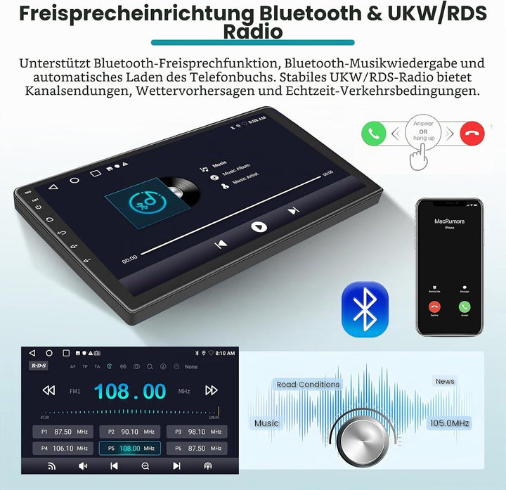 [2G+64G] Hikity Autoradio Für Renault Clio 3 2008-2014 Android 15 Wireless Carplay Android Auto 9Zol