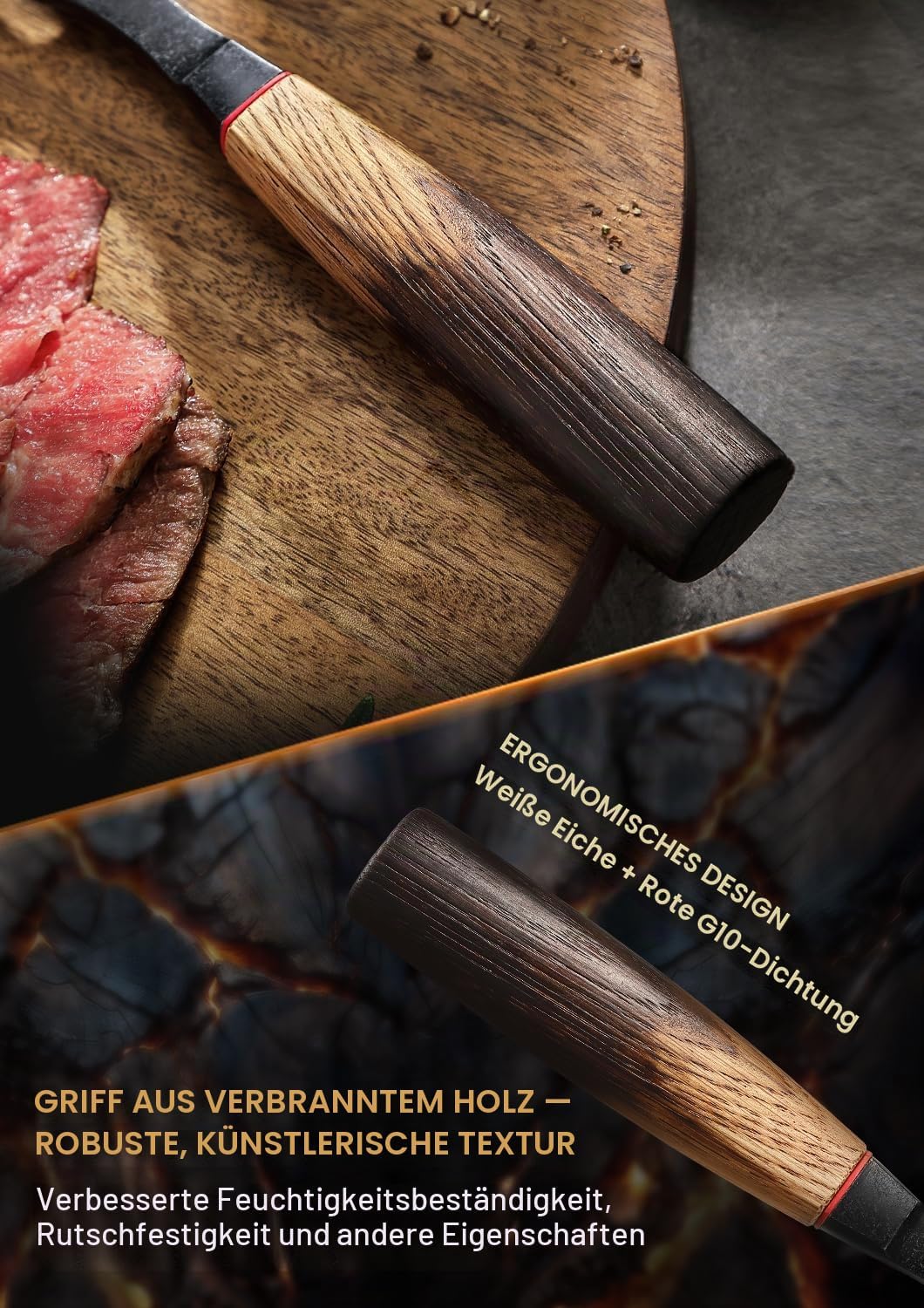 XINZUO Fleischgabel 31,5cm Tranchiergabel 430 Edelstahl -Serviergabel Steakgabel professioneller mul
