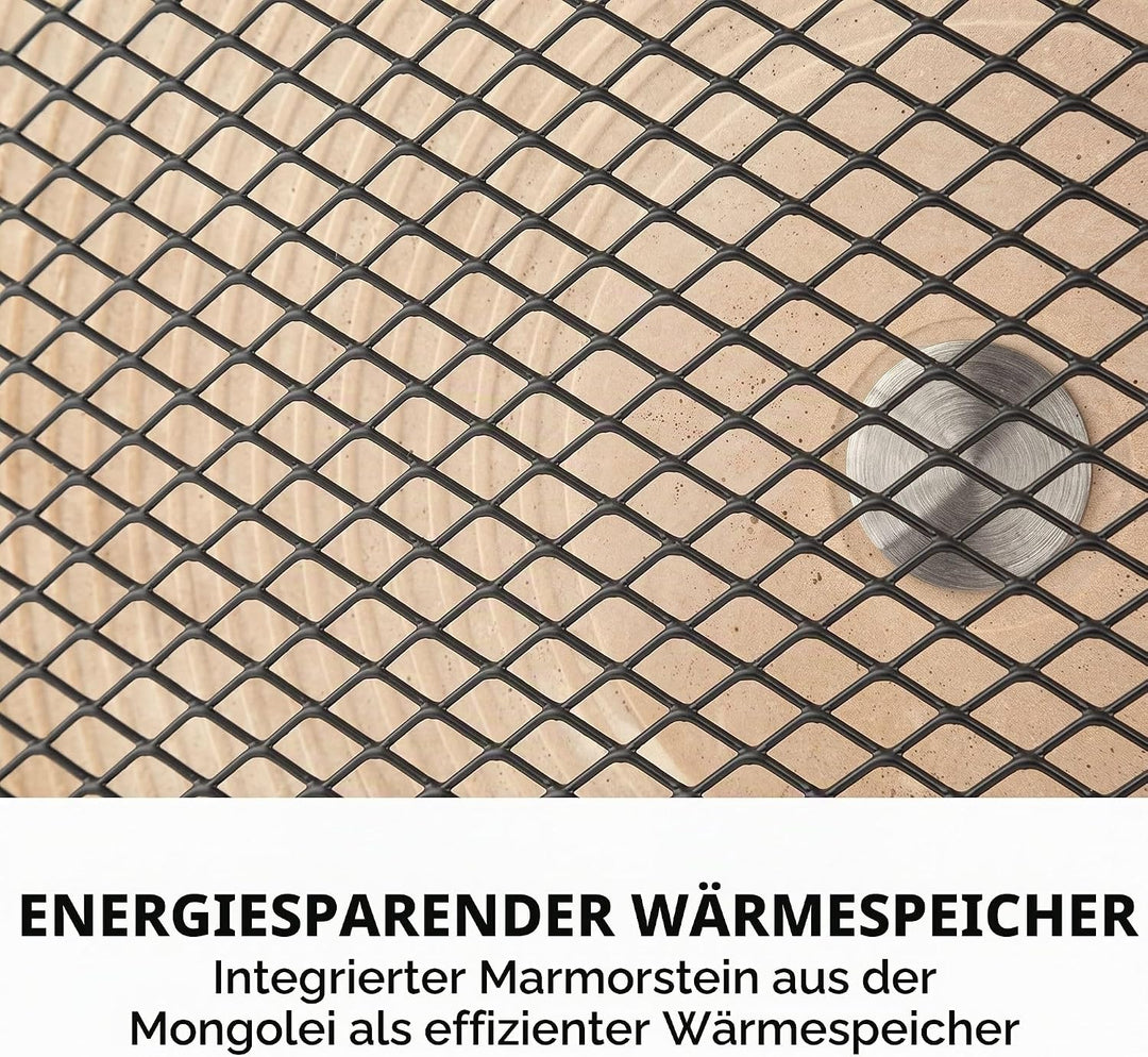 Klarstein HeatPal Marble Blackline Infrarot-Heizung mit Thermostat - mobiles Heizgerät, Standheizger