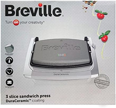 Breville DuraCeramic Sandwich/Panini-Toaster | Sandwichmaker im Café-Stil für 2 Scheiben | Edelstahl