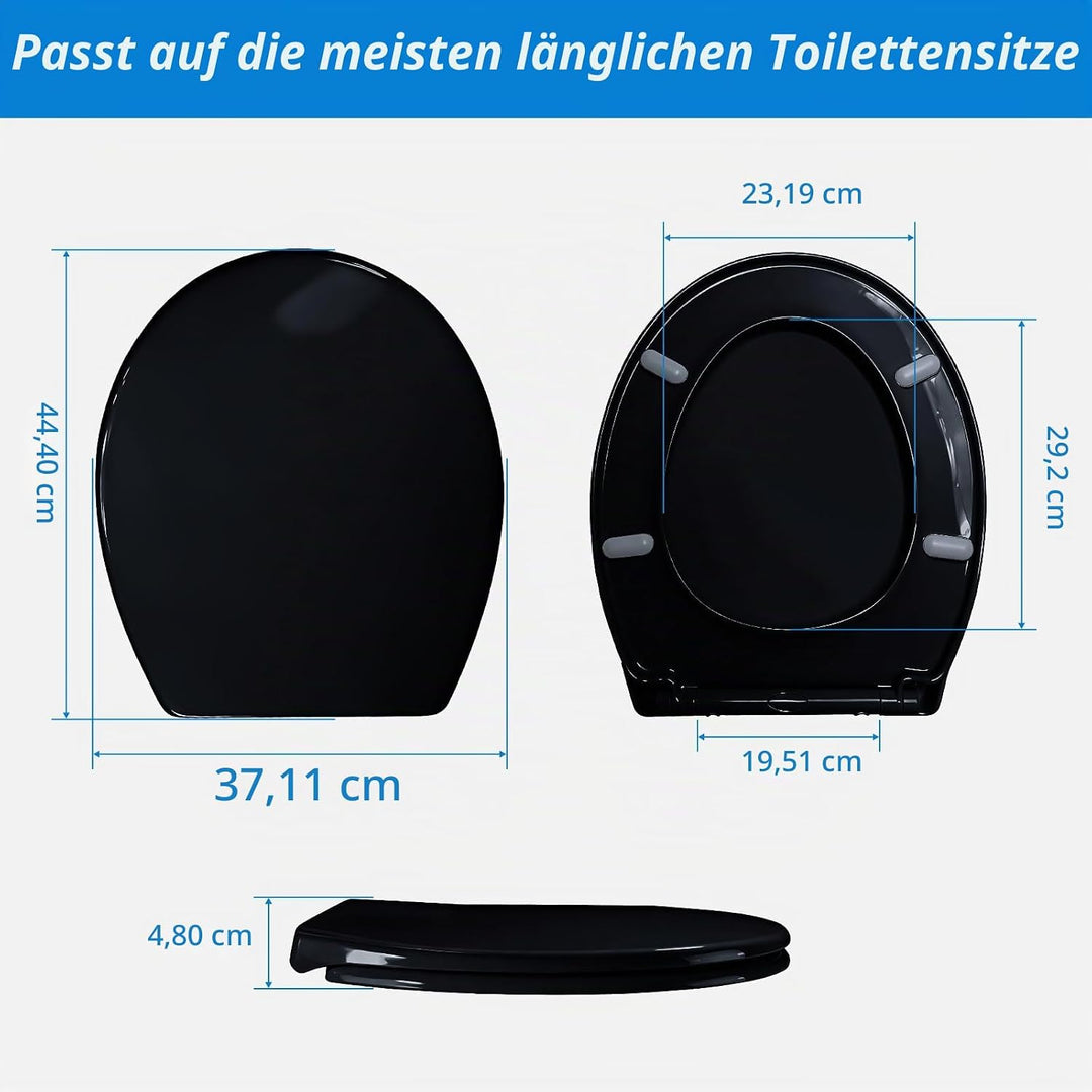 WC Sitz Mit Absenkautomatik,Toilettendeckel Ovale-Form Hochwertige Und Stabile Antibakterieller Toil