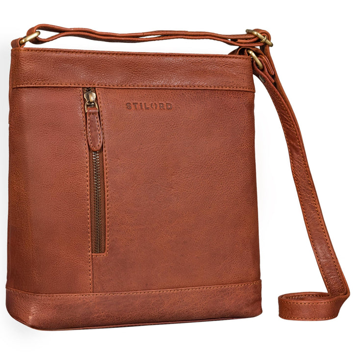 STILORD Moni Stylishe Crossbody Bag Damen Leder Mittel-Gross - Freizeittasche Echtleder Handtasche V