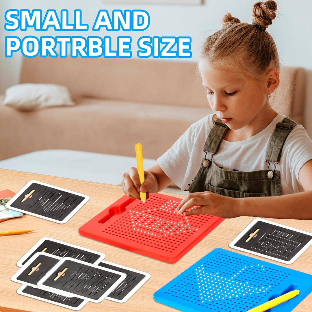 SUPRBIRD 2 Stück Magnetische Zeichenbretter Stahlkugel Kritzel Tafel mit Stift, Magnet Zeichenblock