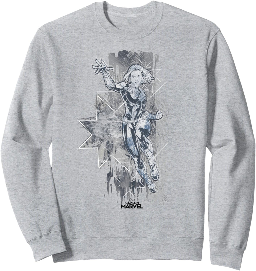 Captain Marvel Distressed Flight Portrait Sweatshirt