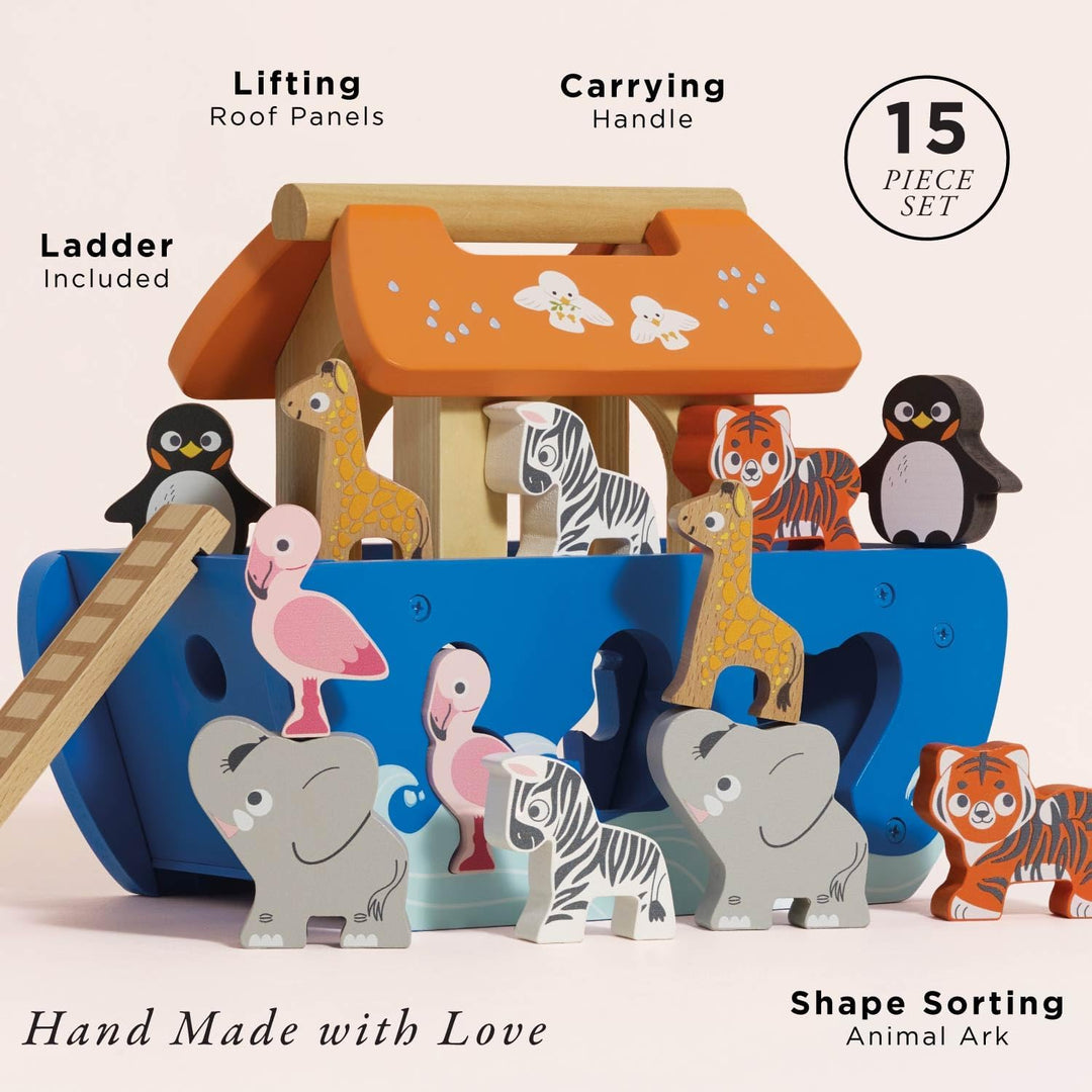 Le Toy Van – Steckspiel „Arche Noah“ | Pädagogisches Sensorikspiel für Babys mit Arche und bunten Ba