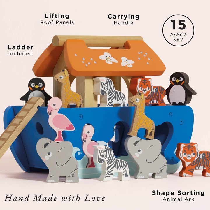 Le Toy Van – Steckspiel „Arche Noah“ | Pädagogisches Sensorikspiel für Babys mit Arche und bunten Ba