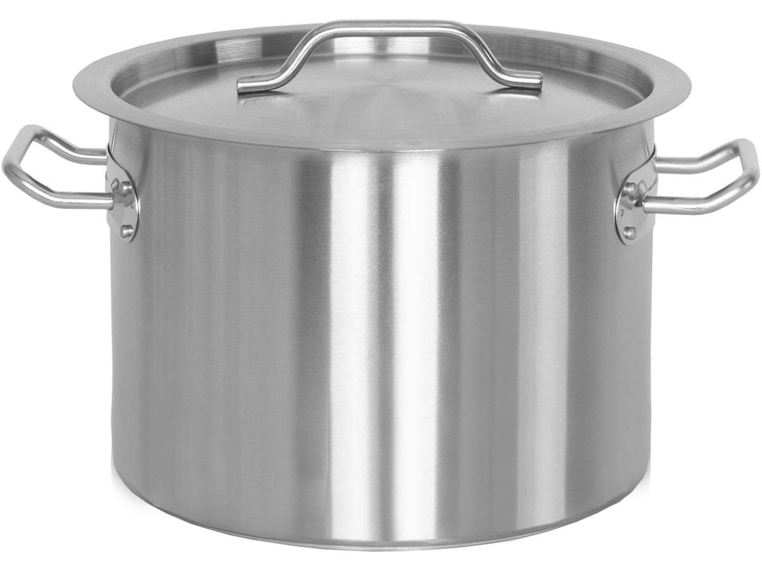 Beeketal 'BKT-14' Gastronomie Kochtopf ca. 13,5 Liter aus Edelstahl mit starken Griffen und Deckel,